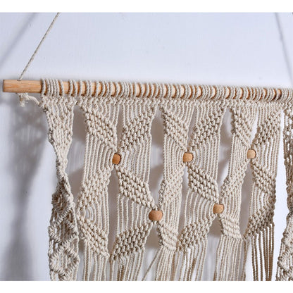 Wall Hanging (i144_1_1), Macrame Wall Hanging Shelf, Leaf, Off White & Brown Color Wall Hanging, Wall Hanging - IM2200