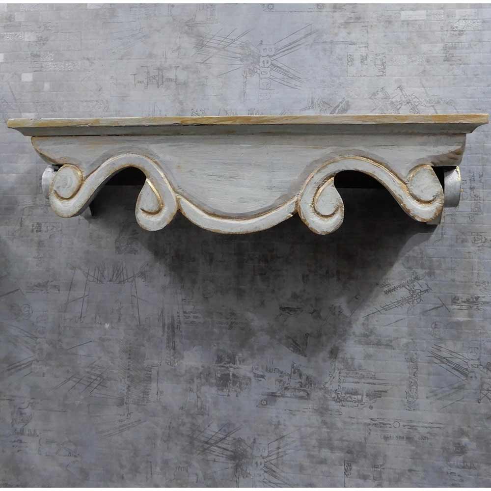 Wall Shelf In Offwhite Colour HandMade Carving on Wood (18inch) By Disoo Fashions, Wall Shelf - IM2204