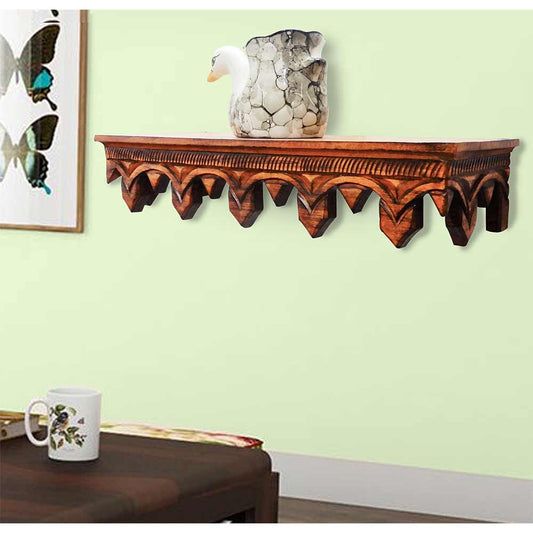 WS0006, Wall Shelf In Sheesham Colour by Disoo Fashions (21 inch), Wall Shelf - IM2210