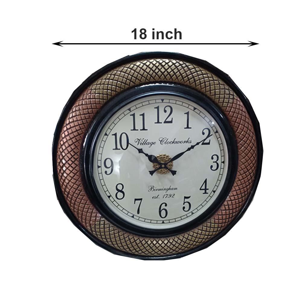 Wall Clock, (NAVIKA PRODUCTION), Ikea/M Carving Brass + Copper, Wall Clock - IM2247