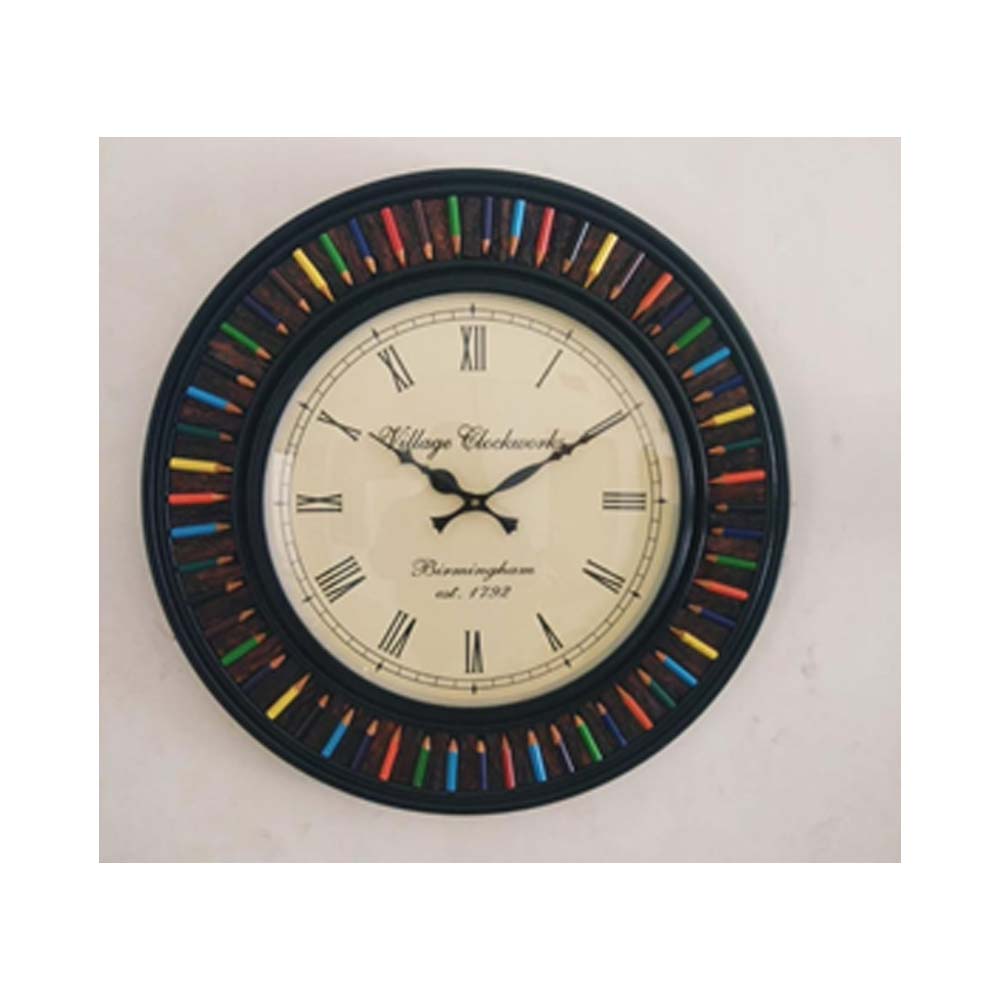 Wall Clock, (NAVIKA PRODUCTION), Wooden Pencil Clock, Wall Clock - IM2 ...