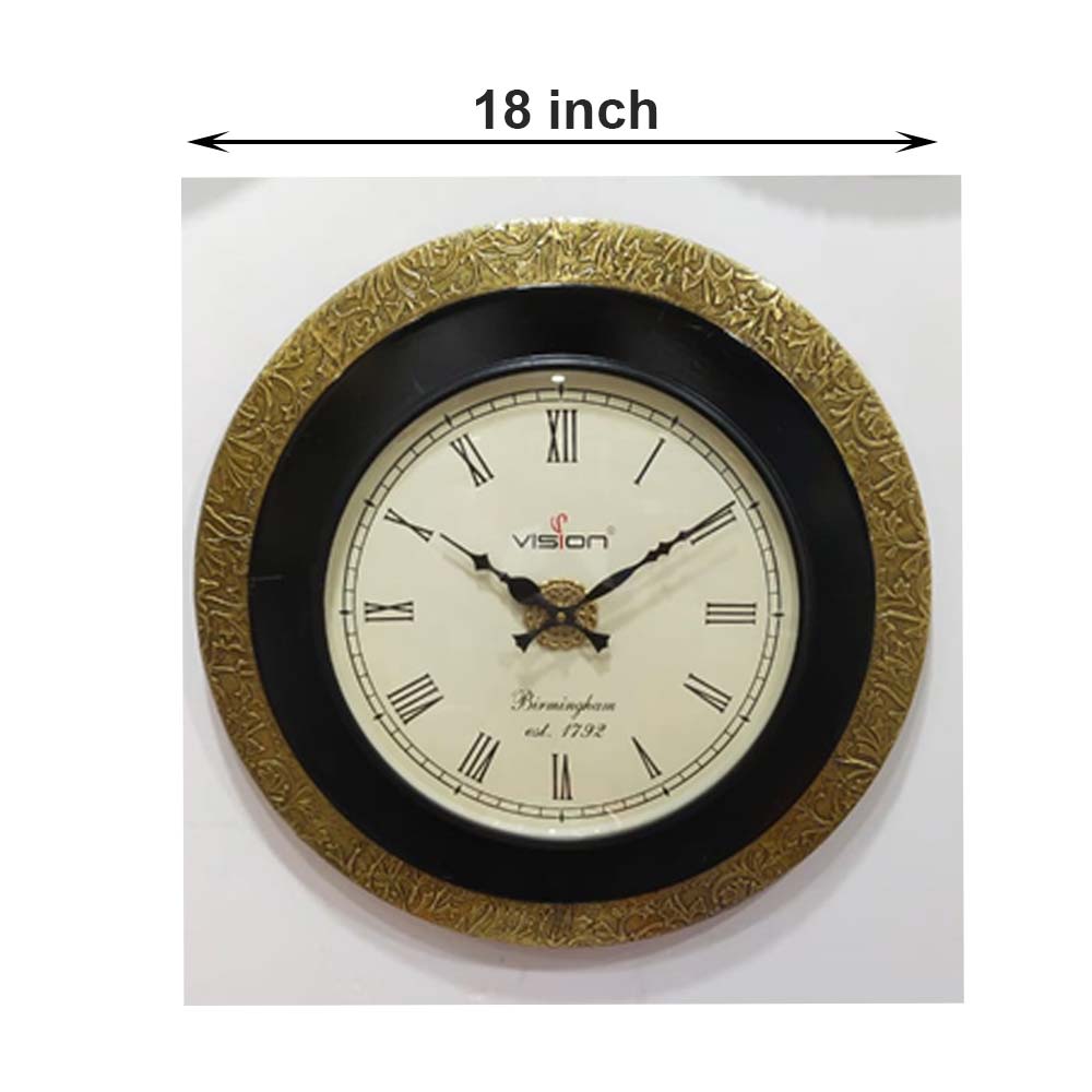 Wall Clock, (NAVIKA PRODUCTION), Double Patta Clock Brass Fitting & Polish With Brass, Wall Clock - IM2255