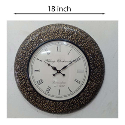 Wall Clock, (NAVIKA PRODUCTION), Emboss Brass Clock, Wall Clock - IM2266