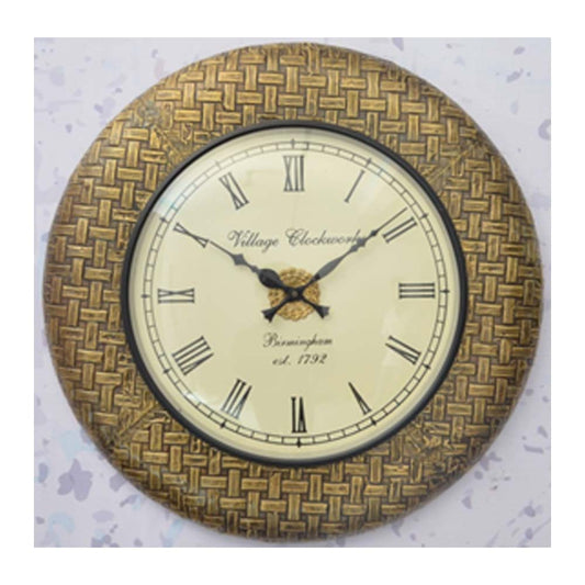 Wall Clock, (NAVIKA PRODUCTION), Emboss Brass Clock, Wall Clock - IM2267