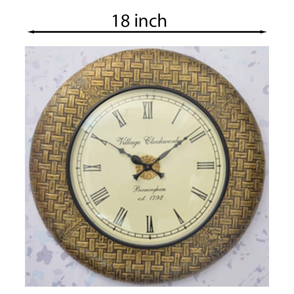 Wall Clock, (NAVIKA PRODUCTION), Emboss Brass Clock, Wall Clock - IM2267