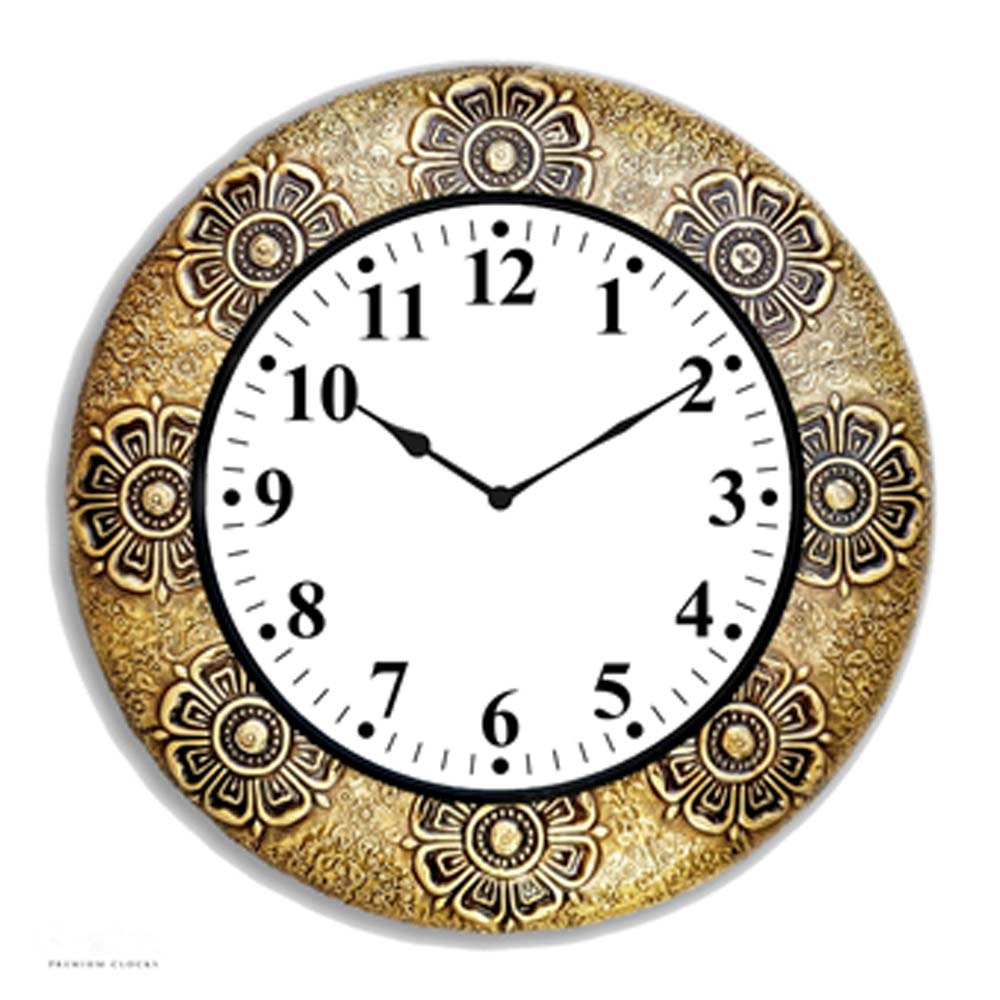 Wall Clock, (NAVIKA PRODUCTION), Emboss Brass Clock, Wall Clock - IM2268