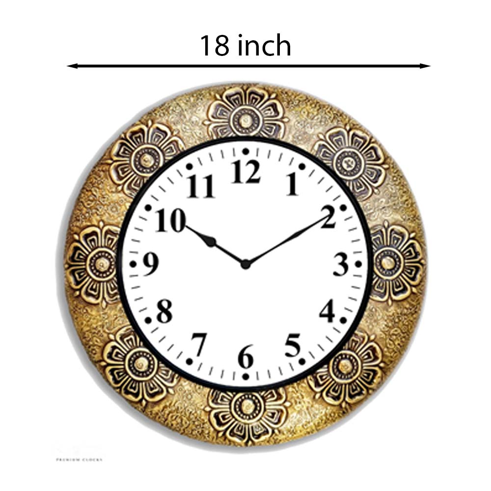 Wall Clock, (NAVIKA PRODUCTION), Emboss Brass Clock, Wall Clock - IM2268