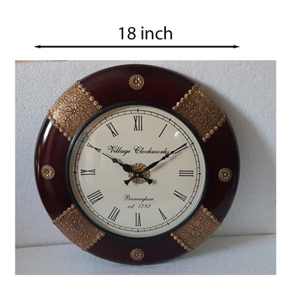 Wall Clock, (NAVIKA PRODUCTION), Polish With Brass & Copper Finish Clock, Wall Clock - IM2269