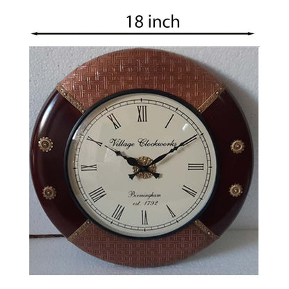 Wall Clock, (NAVIKA PRODUCTION), Polish With Brass & Copper Finish Clock, Wall Clock - IM2270