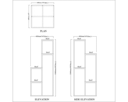 Planter Stand, Grey & Black Color Plant Stand, MS Frame in Black Finish, Plant Stand - IM2332