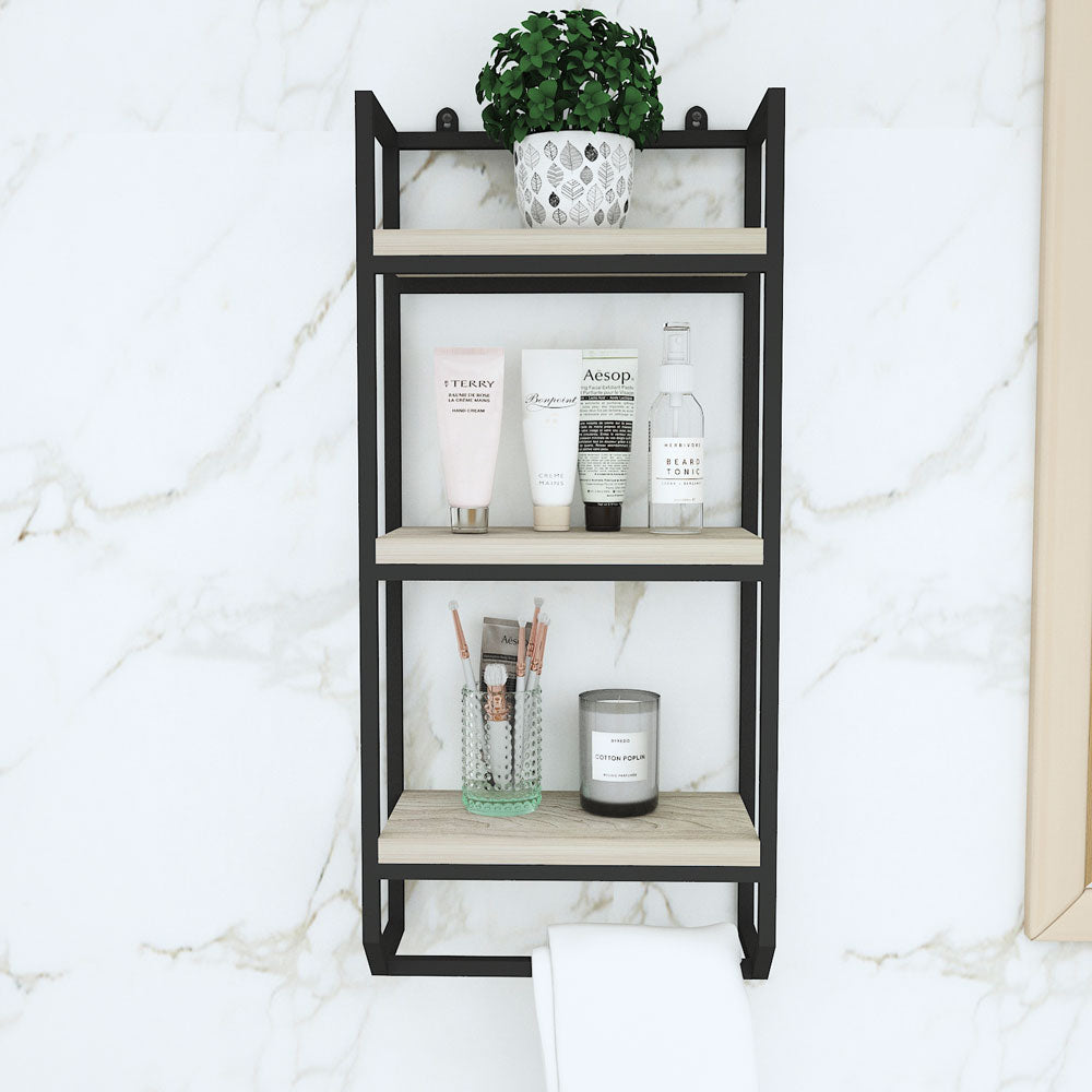 Toilet Accessory, Storage Rack, Bathroom Wall Mounted Rack, Wooden Shelf with Towel Holder, Toilet Accessory - IM2334