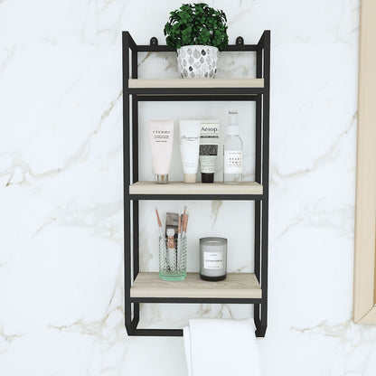 Toilet Accessory, Storage Rack, Bathroom Wall Mounted Rack, Wooden Shelf with Towel Holder, Toilet Accessory - IM2334