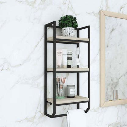 Toilet Accessory, Storage Rack, Bathroom Wall Mounted Rack, Wooden Shelf with Towel Holder, Toilet Accessory - IM2334