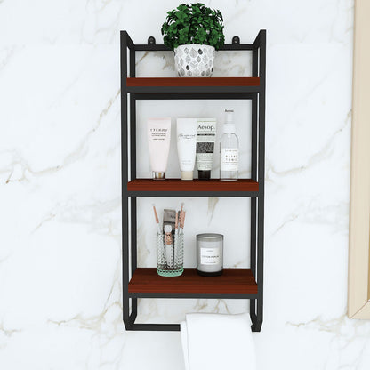 Toilet Accessory, Storage Rack, Bathroom Wall Mounted Rack, Wooden Shelf with Towel Holder, Toilet Accessory - IM2335