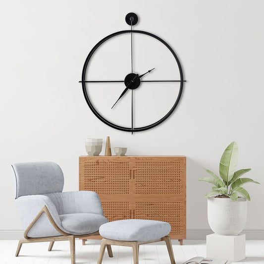 Wall Clock, UAC001(UA OVERSEAS), Black Metal Wall Clock, Modern Designing Clock, Wall Clock - IM2345