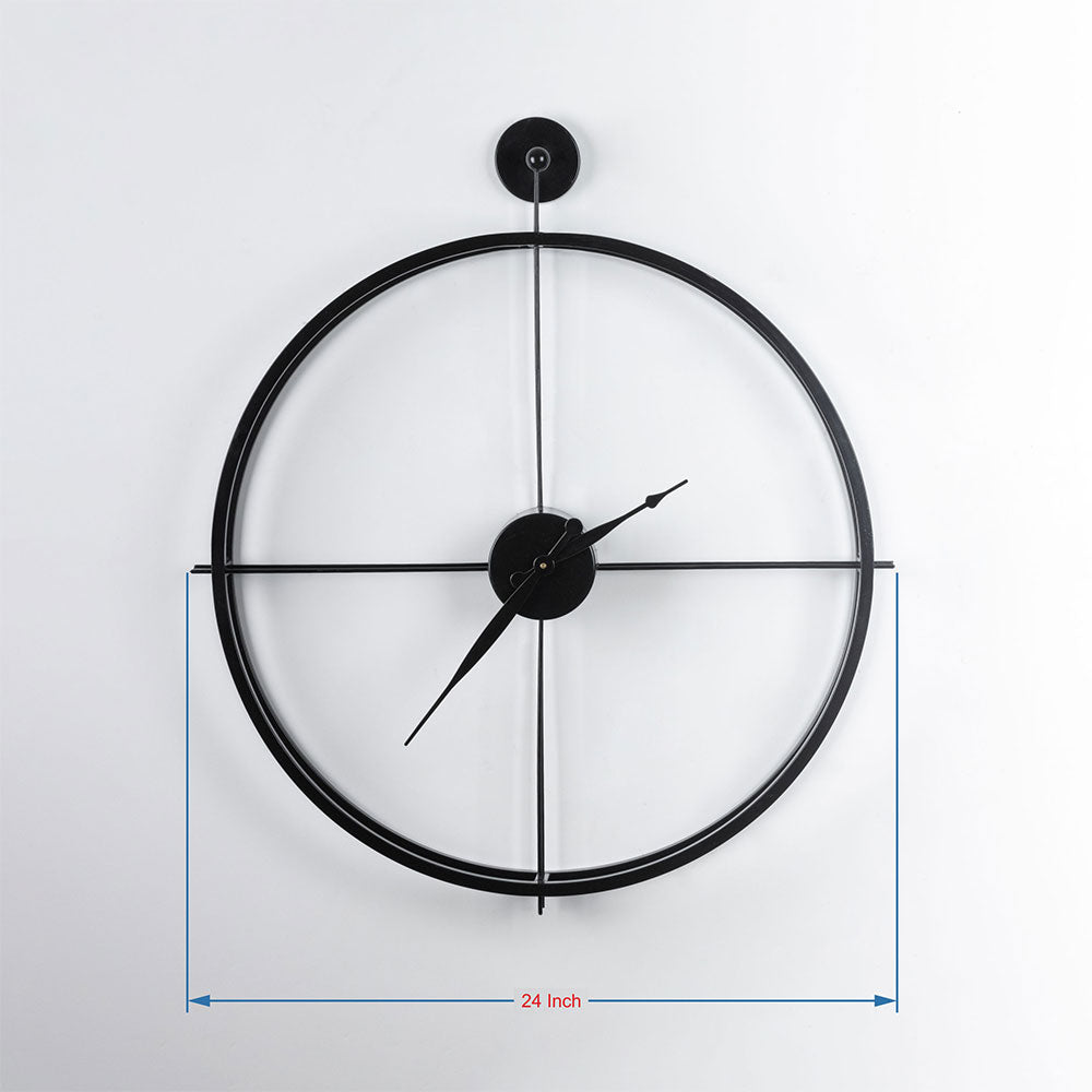Wall Clock, UAC001(UA OVERSEAS), Black Metal Wall Clock, Modern Designing Clock, Wall Clock - IM2345