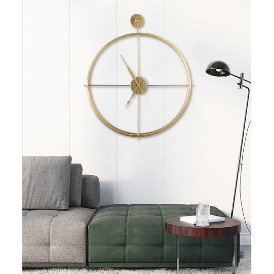 Wall Clock, UAC005(UA OVERSEAS), Gold Round Wall Clock, Modern Designing Clock, Wall Clock - IM2347