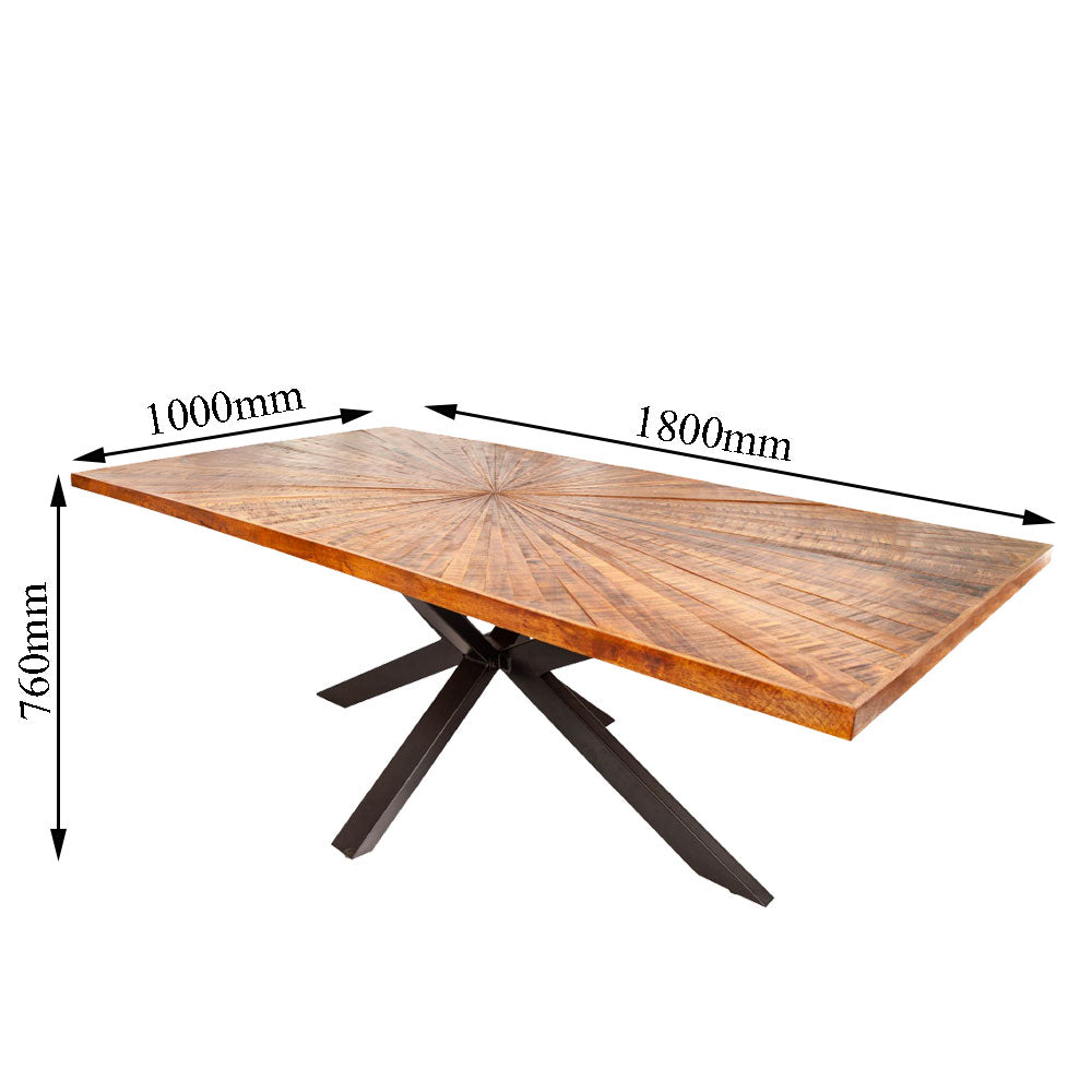 Buy Black and Brown Dining Table with Sturdy Metal Legs Online - IM3054