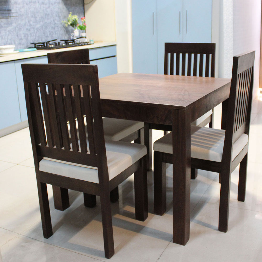 Buy Square Shape Dining Set with Table and 4 Chairs in Brown Color - IM3063