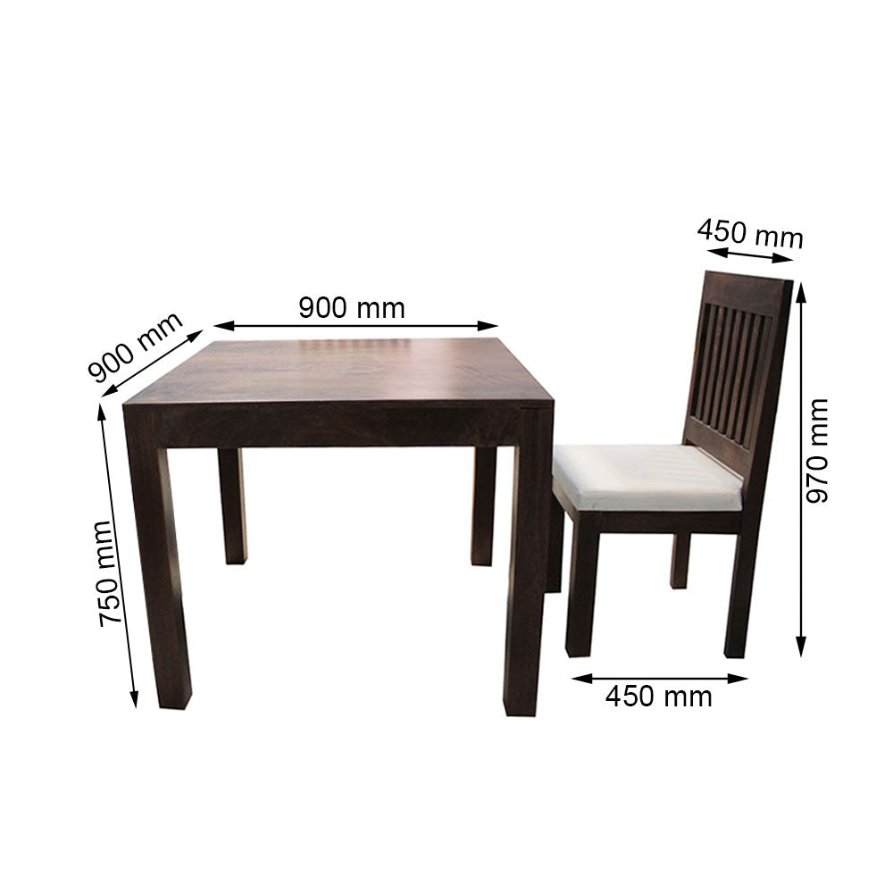 Buy Square Shape Dining Set with Table and 4 Chairs in Brown Color - IM3063