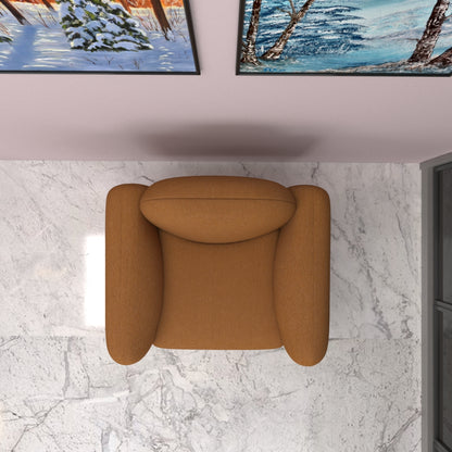 1 Seater Sofa, Yellow Color Sofa, Unique Design Sofa, Sofa with MS Leg in Golden Finish, Comfortable Modern Sofa, 1 Seater Sofa - IM4092