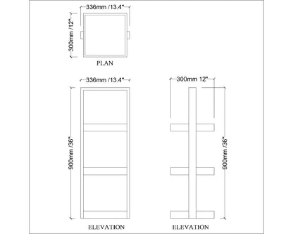 Toilet Accessory, Tray with open Shelf, White & Brown Color Tray, Utility Storage for Tray, Toliet Accessory - IM414