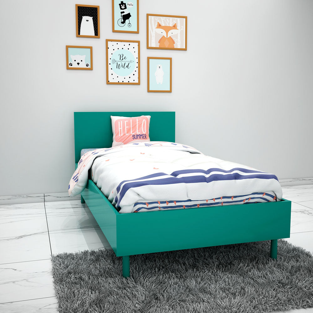 Single Bed, Single Bed in Green Color, Single Bed for Kids, Single Bed - IM5067