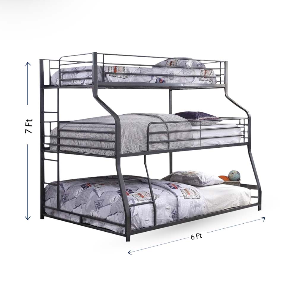 Bunk Bed, Triple Bunk Bed, Bunk Bed in Grey Color, Bunk Bed - IM5083