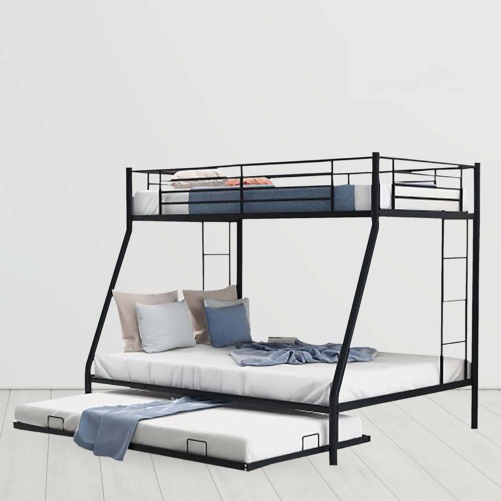 Bunk Bed, Designer Bunk Bed with Pullover Bed, Bunk Bed in Black Color, Bunk Bed - IM5087