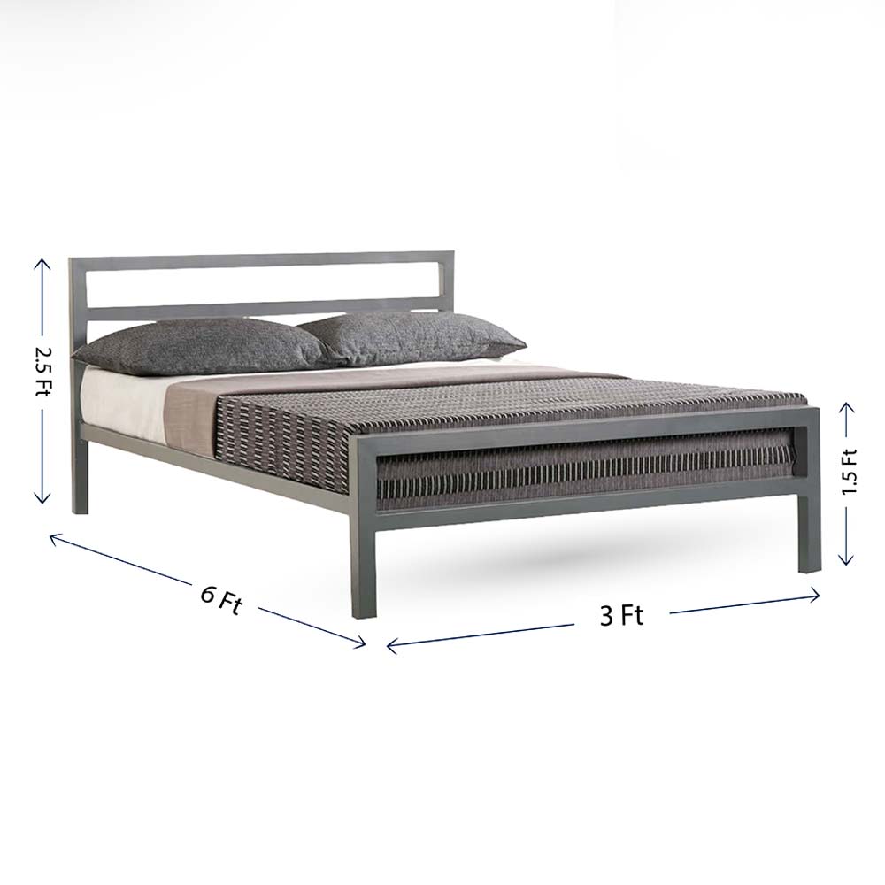 Single Bed, Single Bed in Grey Color, Single Bed - IM5089