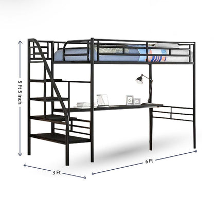 Bunk Bed, Bunk Bed in Black Color, Bunk Bed with Table, Bunk Bed - IM5090