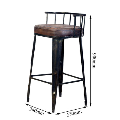 Bar Stool, Black & Brown Bar Stool,Bar Stool with Metal Legs, Bar Stool- IM - 6054