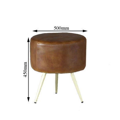 Seating Stool, Brown Seating Stool, Seating Stool with Wooden Legs, Seating Stool- IM6059