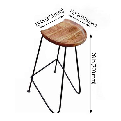 Bar Stool, Bar Stool with Brown & Black Color, Bar Stool in Wood Metal, Bar Stool - IM6068