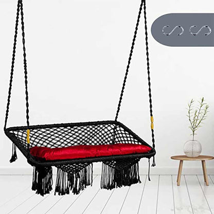 Swing, Swing in Black Color, Swing with 2 S Hook & 1 Cushion, Swing - IM6084