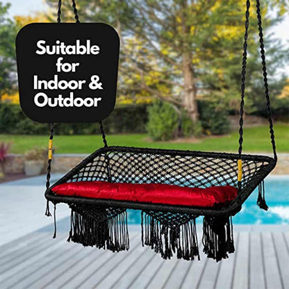 Swing, Swing in Black Color, Swing with 2 S Hook & 1 Cushion, Swing - IM6084