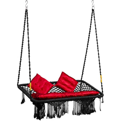 Swing, Swing in Black Color, Swing with 2 S Hook & 3 Cushion, Swing - IM6085