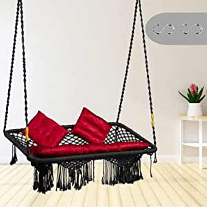 Swing, Swing in Black Color, Swing with 2 S Hook & 3 Cushion, Swing - IM6085