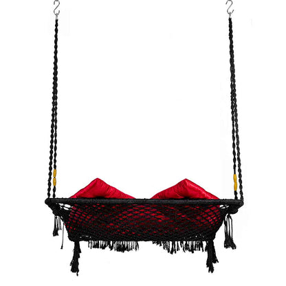 Swing, Swing in Black Color, Swing with 2 S Hook & 3 Cushion, Swing - IM6085