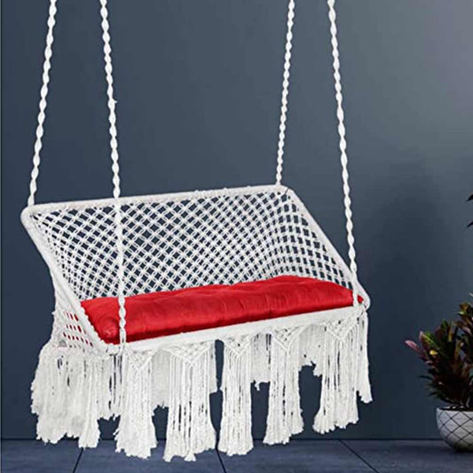 Swing, Swing in White Color, Swing with 2 S Hook & 1 Cushion, Swing - IM6086