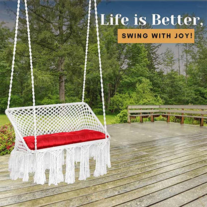 Swing, Swing in White Color, Swing with 2 S Hook & 1 Cushion, Swing - IM6086