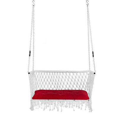 Swing, Trapezium Swing, Swing in White Color, Swing with 2 S Hook & 1 Cushion, Swing - IM6093