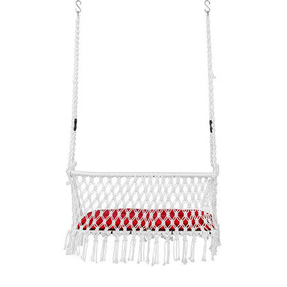 Swing, Trapezium Swing, Swing in White Color, Swing with 2 S Hook & 1 Cushion, Swing - IM6093