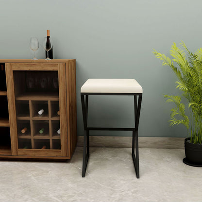 Bar Stool, Off-White & Black Color Bar Stool,Kitchen Stool, Brekfast Counter Chair, High Bar Chair, Counter Stool, Bar Stool - IM6134