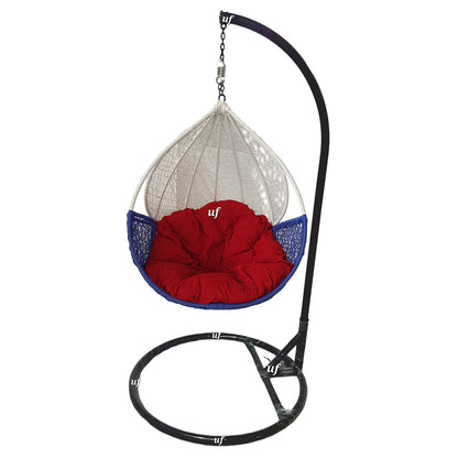 Swing, White, Blue & Red Color Swing, Swing for Living Room, Swing for Garden Area, Swing for Drawing Room, Swing - IM6144