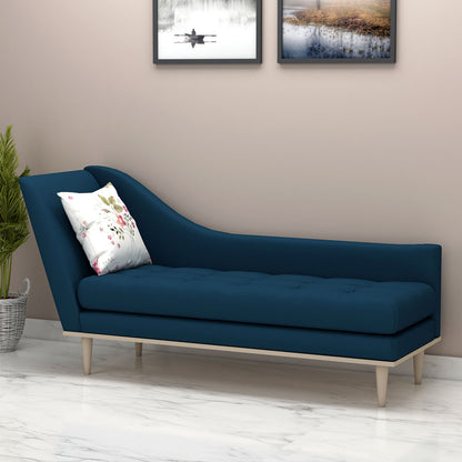 Chaise, Seating Sofa, Seating Sofa in Blue & White Color, Chaise Living Room & Bed Room, Chaise in Wooden legs,  Chaise - IM6148