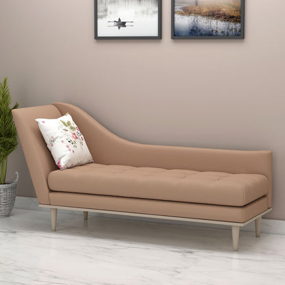 Chaise, Seating Sofa, Seating Sofa in Beige & Brown Color, Chaise Living Room & Bed Room, Chaise in Wooden legs,  Chaise - IM6149