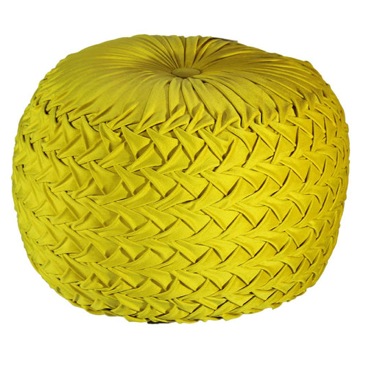 Puffy , Puffy for Living Room & Bedroom, Puffy sitting Stool, Puffy in Round Shape, Puffy in Yellow Color, Puffy - IM6151