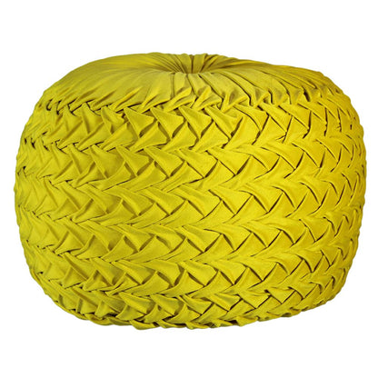 Puffy , Puffy for Living Room & Bedroom, Puffy sitting Stool, Puffy in Round Shape, Puffy in Yellow Color, Puffy - IM6151