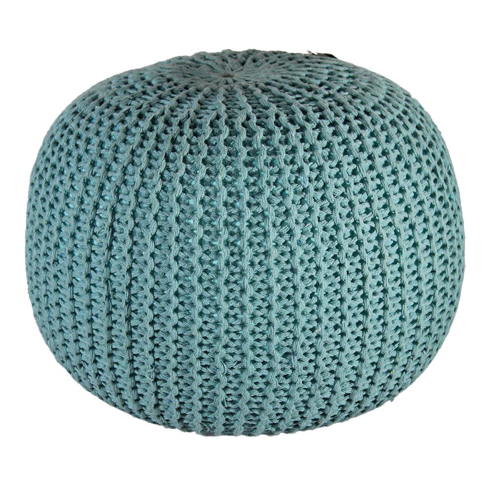 Puffy , Puffy for Living Room & Bedroom, Puffy sitting Stool, Puffy in Round Shape, Puffy in Blue Color, Puffy - IM6152